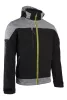 BANJO FEKETE/SZÜRKE SOFTSHELL DZSEKI, LIME CIPZÁR_L