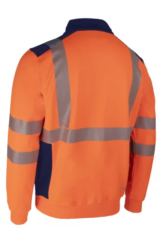 FRISS FLUO NARANCS/SÖTÉTKÉK PULÓVER_L