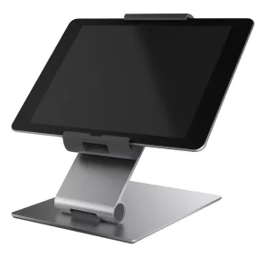   Tablet tartó, asztali állvány, 7-13 hüvelykes tabletméretekhez, széxméxma 155x183x242 mm, metál ezüst