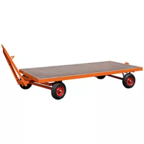   Ipari pótkocsik, 1 tengelyes forgókormányzás, rakfelület hxsz 2000x1000 mm, teherbírás 2000 kg, tömörgumi kerekek