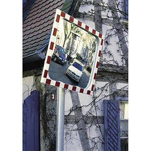 Fűthető közlekedési tükör 45 w, sekurit biztonsági üveg, sz x m 1000x800 mm, fényvisszaverő, szemet gyönyörködtető peremmel, konzollal