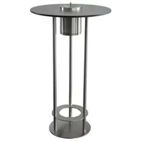   Dohányzóasztal beépített hamutartóval, 6 l-es térfogat, 6 l űrtartalommal, átmérő x magasság 675 x 1130 mm, ral 9007-hez hasonló porszórt acéllemez