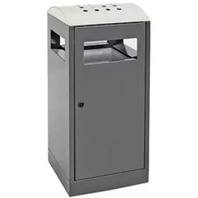   Kombinált hamutartó, rozsdamentes acél felső elemmel, 5 l-es hamutartó fiókkal, horganyzott. belső vödör térfogata 40 l, ral 7016, szé x m x ma 350x350x815 mm