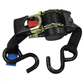   Rögzítőpánt, automatikusan feltekeredő mechanizmussal, egy darabból álló s-kampóval, 300 dan megengedett szakítóerő egyenes húzásnál, hevederszélesség 25 mm, hossza 400-1800 mm, fekete, 2 darabos csomag