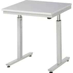   Elektromosan állítható magasságú munkaasztal, 22 mm vastag melamin asztallap, széxméxma 750x800x720-1120 mm, ral 7035, teherbírás 300 kg