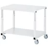 Asztalkocsi talppal, 4 forgókerékkel, széxméxma 500x700x650-1000 mm, egb melamin fehér (esd) asztallap, teherbírás 150 kg, ral 7035