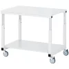 Asztalkocsi talppal, 4 forgókerékkel, széxméxma 500x700x650-1000 mm, egb melamin fehér (esd) asztallap, teherbírás 150 kg, ral 7035
