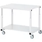   Asztalkocsi talppal, 4 forgókerékkel, széxméxma 500x700x650-1000 mm, egb melamin fehér (esd) asztallap, teherbírás 150 kg, ral 7035