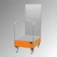 Kármentő perforált lemezzel, 3 mm-es acéllemez, ral 3000, mobil, 1 db 60 literes hordóhoz, álló tárolás, széxméxma 570x590x1775 mm, gyűjtőtérfogat. 60 liter