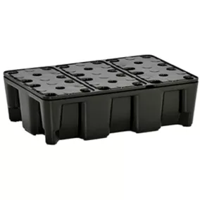  Pe gyűjtőtálca pe ráccsal, széxméxma 600x400x180 mm, teherbírás 125 kg, gyűjtőtérfogat. 25 l, súly 3,7 kg, fekete