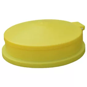   Hordótölcsér fedéllel 200 literes hordóhoz, átmérő x magasság 610 x 230 mm, beépített szűrővel, sárga