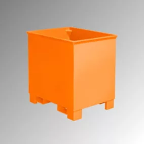   Láda, acél, hxszxm 620x840x800 mm, térfogat 0,3 köbméter, teherbírás 500 kg, szín ral 2000 sárga-narancs