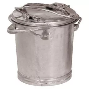   Rendszer hulladékgyűjtő rögzítőkonzollal, csuklós fedéllel, űrtartalom 25 l, átmérő x magasság 387 x 410 mm, tűzihorganyzott