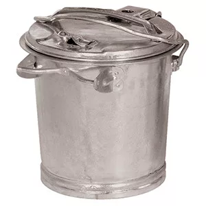 Rendszer hulladékgyűjtő rögzítőkonzollal, csuklós fedéllel, űrtartalom 25 l, átmérő x magasság 387 x 410 mm, tűzihorganyzott