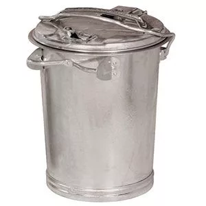 Rendszer hulladékgyűjtő rögzítőkonzollal, csuklós fedéllel, űrtartalom 25 l, átmérő x magasság 387 x 410 mm, tűzihorganyzott
