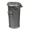 Rendszer hulladékgyűjtő rögzítőkonzol nélkül, zsanéros fedél, űrtartalom 65 l, átmérő x magasság 387 x 915 mm, tűzihorganyzott