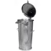 Rendszer kuka, fix, zárható fogantyú nélkül, csuklós fedél, űrtartalom 110 l, átmérő x magasság 476 x 905 mm, tűzihorganyzott