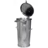 Rendszer kuka, fix, zárható fogantyú nélkül, csuklós fedél, űrtartalom 110 l, átmérő x magasság 476 x 905 mm, tűzihorganyzott