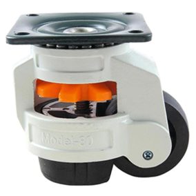   Emelő forgógörgő, nejlon, 40 mm átmérő, szintezési magasság 8 mm, teherbírás 50 kg, siklócsapágy, csavaros talp