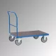 Tolókaros kocsi vízálló platformmal, rakodófelület hxsz 850x500 mm, külső méretek hxszxm 975x509x948 mm, teherbírás 500 kg, ral 5007 ragyogó kék