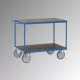 Asztalkocsi 2 vízálló rakodófelülettel hxsz 1000x700 mm, külső méretek hxszxm 1197x709x900 mm, teherbírás 600 kg, ral 5007 ragyogó kék