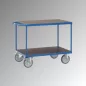   Asztalkocsi 2 vízálló rakodófelülettel hxsz 1200x800 mm, külső méretek hxszxm 1397x809x900 mm, teherbírás 600 kg, ral 5007 ragyogó kék