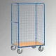 Csomagszállító kocsi, 3 hálós fallal, rakodófelület hxszx850x500 mm, külső méretek hxszxm 1040x525x1780 mm, teherbírás 400 kg