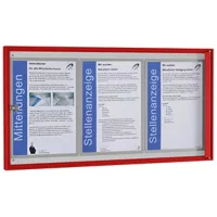 3 x din a4, piros keret, fehér hátlap