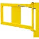 Ütközésvédő korlát, gázrugóval ellátott ajtó, szélesség x magasság 835x475 mm, vasalattal ellátott ajtó 905x520 mm, sárga műanyag bevonattal
