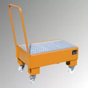   Mobil kármentő 2 db 60 literes hordóhoz, 3 mm-es acéllemez, álló tárolás, széxméxma 940x500x1075 mm, gyűjtőtérfogat. 61 liter, ral 2000