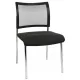 Rakásolható szék, ülés szélessége x mélysége x magassága 480x450x430 mm, teljes magasság 830 mm, 4 lábú krómozott váz, fekete hálós háttámla, fekete ülőpárna, 2 db-os csomag