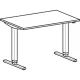 Íróasztal, elektromos magasságállítás, széxméxma 1200x800x650-1250 mm, 25 mm-es melamin asztallap, világosszürke/ezüst