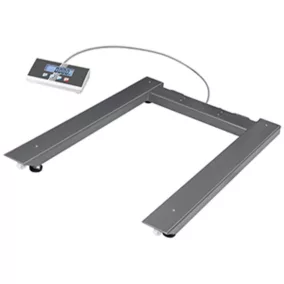   Raklapmérleg, mérési kapacitás 600 kg, mérési lépésköz 200 g, reprodukálhatóság 200 g, linearitás 200 g