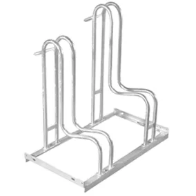   Álló kerékpár támasz, horganyzott acél, egyoldali kerékállítás, 350 mm-es tengelytáv, magas/alacsony pozíció, kétszemélyes állvány, 700 mm hosszú