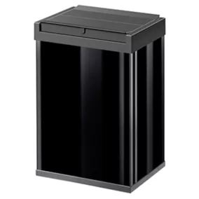   Nagy kapacitású hulladékgyűjtő, űrtartalom 35 l, széxméxma 340x260x500 mm, fekete acéllemez ház, fekete műanyag billenőtető