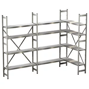 Rozsdamentes acél csavarmentes polcrendszer, kiegészítő rész, 4 polc, széxméxma 600x400x1800 mm, polcterhelés 150 kg