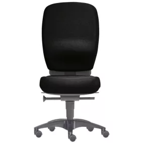   Ergonomikus irodai forgószék, 130 kg-ig, ülés szélessége x mélysége x magassága 490x450-490x410-540 mm, háttámla magassága. 600 mm, szinkronmechanika, porckorongsérv-ülés, ülésmélység-állítás, fekete