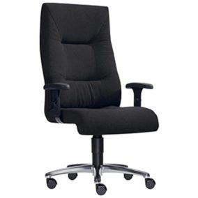   Nagy vezetői szék, l-es méret, ülőfelület széxméxma 500x500x420-530 mm, háttámla magassága. 750 mm, szinkronmechanika, teherbírás 120 kg, kartámaszok, alumínium lábazat, fekete szövetkárpit