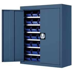   Kétajtós szekrény, széxméxma 680x280x820 mm, ral 5007 ragyogó kék, polcterhelés 50 kg, dobozok száma: 42xgr. 5