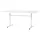 Asztal, széxméxma 1600x800x740 mm, krómozott t-láb váz, egyenes sínek, fehér hpl asztallap