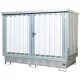 Veszélyes anyag tároló 2x1000 l ibc-hez, széxméxma 2835x1595x2180 mm, gyűjtőtérfogat. 1000 l, horganyzott