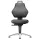 Munkahelyi forgószék, automatikus súlybeállítással, ergonomikus kialakítás, hordozófogantyú, fekete műbőr, kerekek