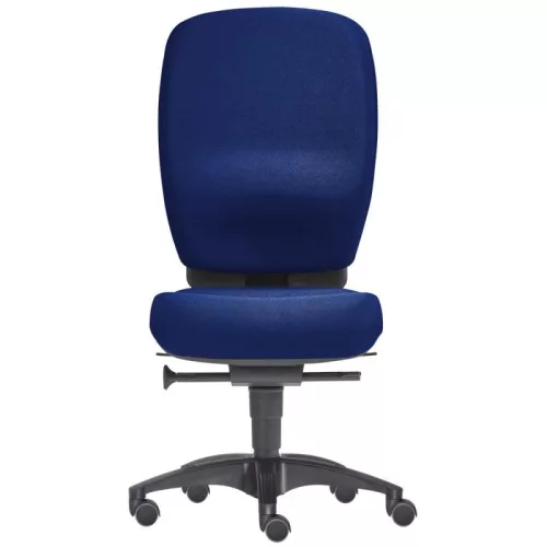 Ergonomikus irodai forgószék, 150 kg-ig, ülés szélessége x mélysége x magassága 490x450-490x410-540 mm, háttámla magassága. 600 mm, szinkronmechanika, porckorong-fészek, fekete, poly fk
