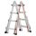 Teleszkópos létra, 4x5 fokos, hossza ferde létraként 5,14 m, kinyújtott állólétraként 2,49 m, összecsukva 1500 mm, 17 kg, kitámasztókarokkal