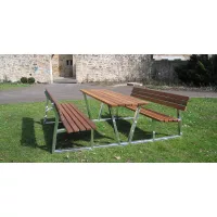 Padgarnitúra téglalap alakú acélcső lábakkal