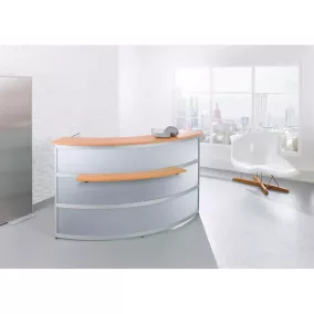   Kerek pult, kerek, rozsdamentes acél felülettel, antracit asztallappal, szé x mé x ma 2200x850x1100mm