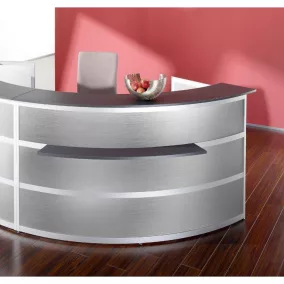   Kerek kiegészítő pult, rozsdamentes acél felülettel, antracit asztallappal, szé x mé x ma 2170x850x1100 mm