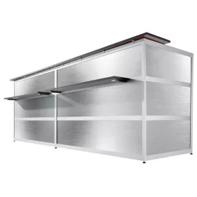   Alap + toldópult kerek, kerek, rozsdamentes acél felülettel, antracit asztallappal, szé x mé x ma 4370x850x1100 mm