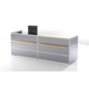   Alap + toldópult, ezüst színű mdf dekor, bükk asztallap, széxméxma 2970x850x1100mm