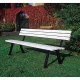 Pad öntöttvas lábakkal és fém erősítésű pvc lécekkel, acél maggal, szé x mé (ülésmélység) x ma 2000x410x780 mm, fehér